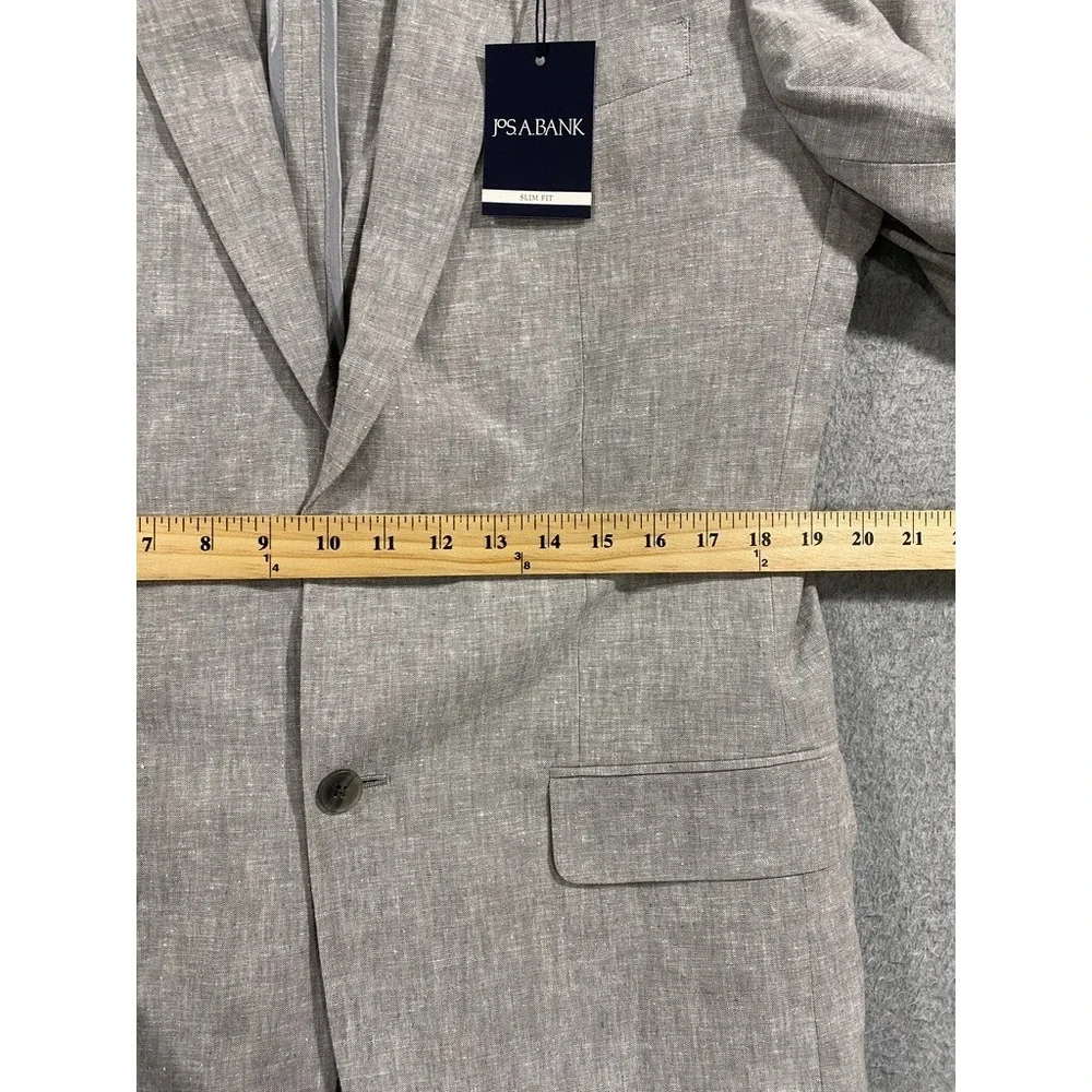 Jos. A. Bank Slim Fit Separates Linen Cotton Coat Blazer 40L Beige Double Vented